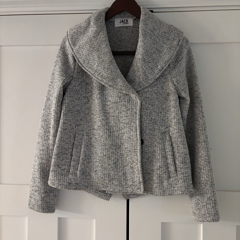 Jack by BB Dakota‎ Ribbed Thick Asymmetrical Sweater Heather Gray- Small
